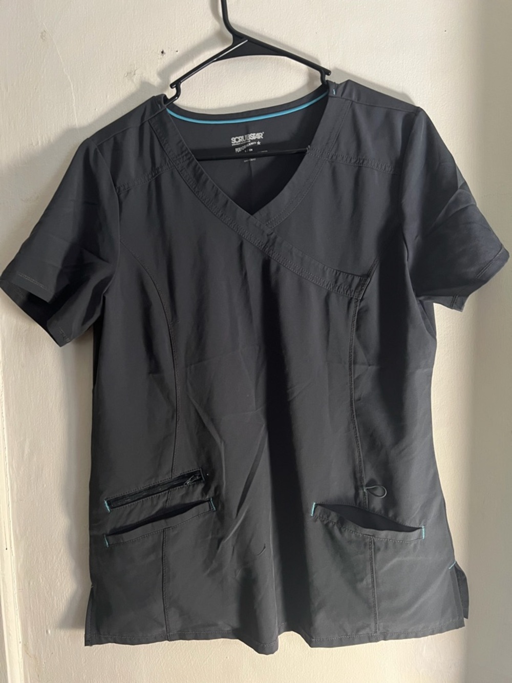 SCRUBSTAR Women’s Grey V-Neck Scrub Top
